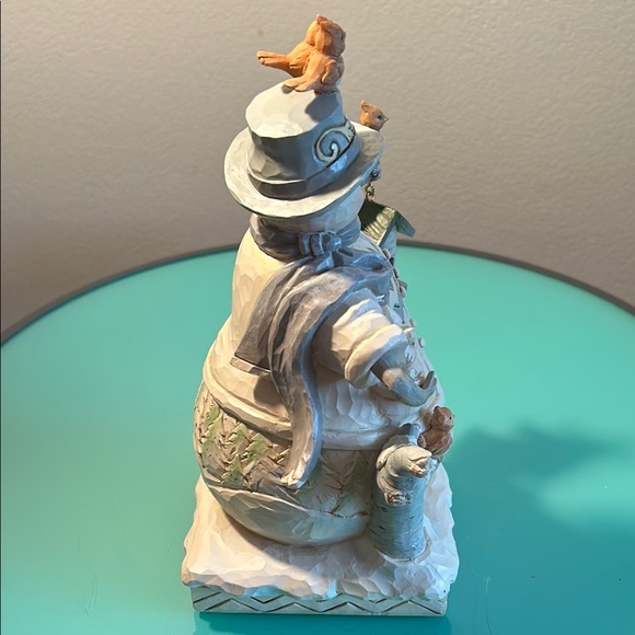 Jim Shore “Sing For Winter”Snowman with Birch Birdhouse Figurine - Picture 5 of 6